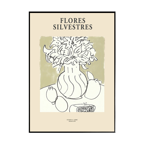 Poster&amp; - 야생꽃 Flores Silvestres en florero(50x70)